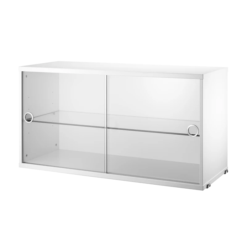 Display cabinet with sliding glass door