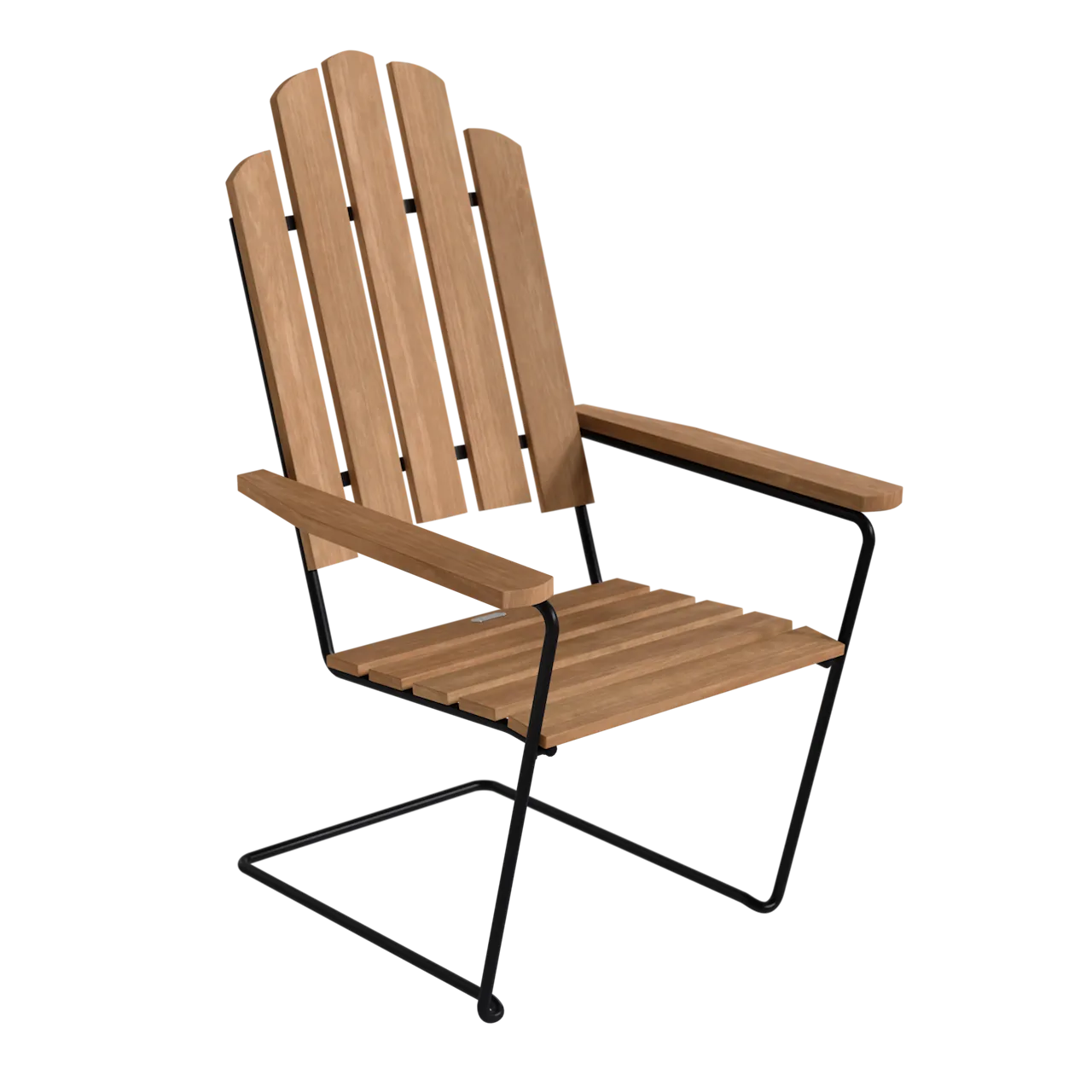 Solstol A3 - Obehandlad teak med svart stativ