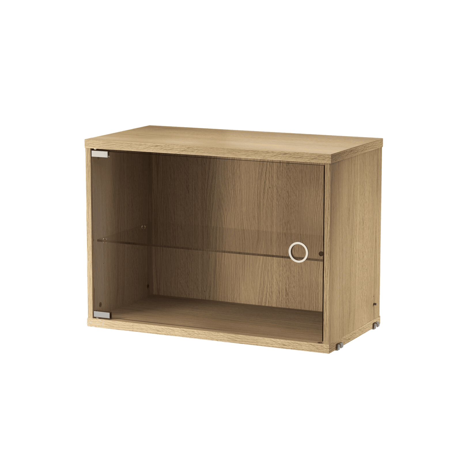 Display cabinet with swing glass door