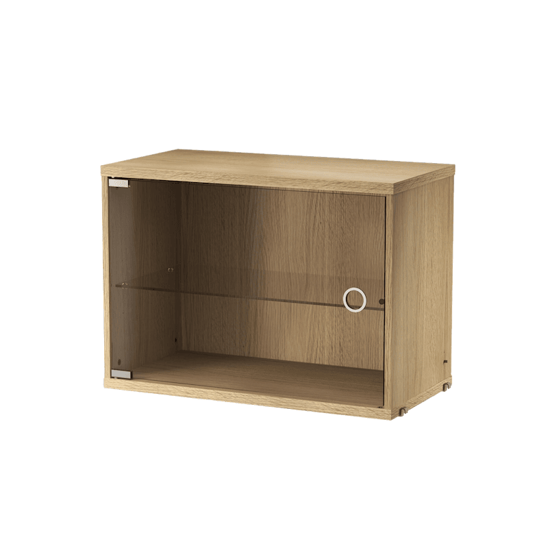 Display cabinet with swing glass door