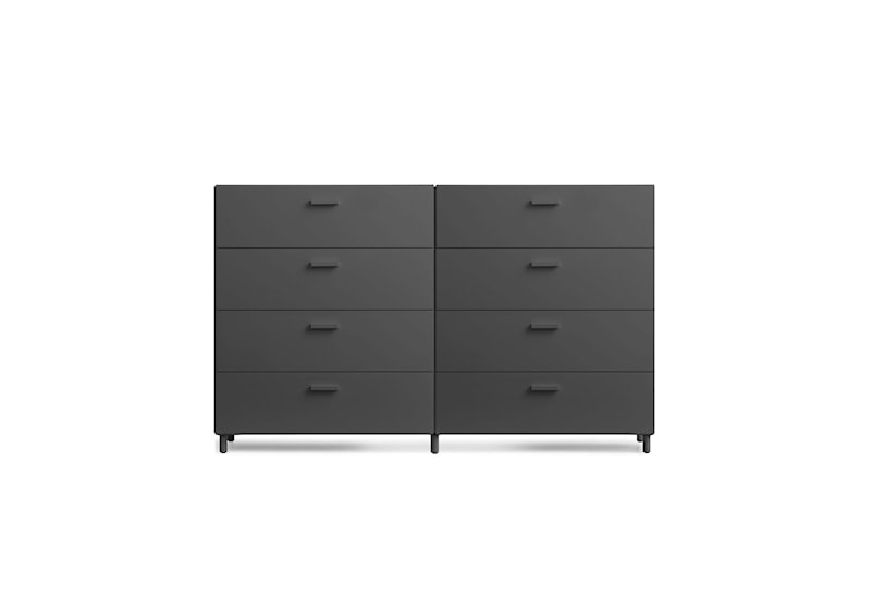 Two wide Relief drawers with legs  Grey
