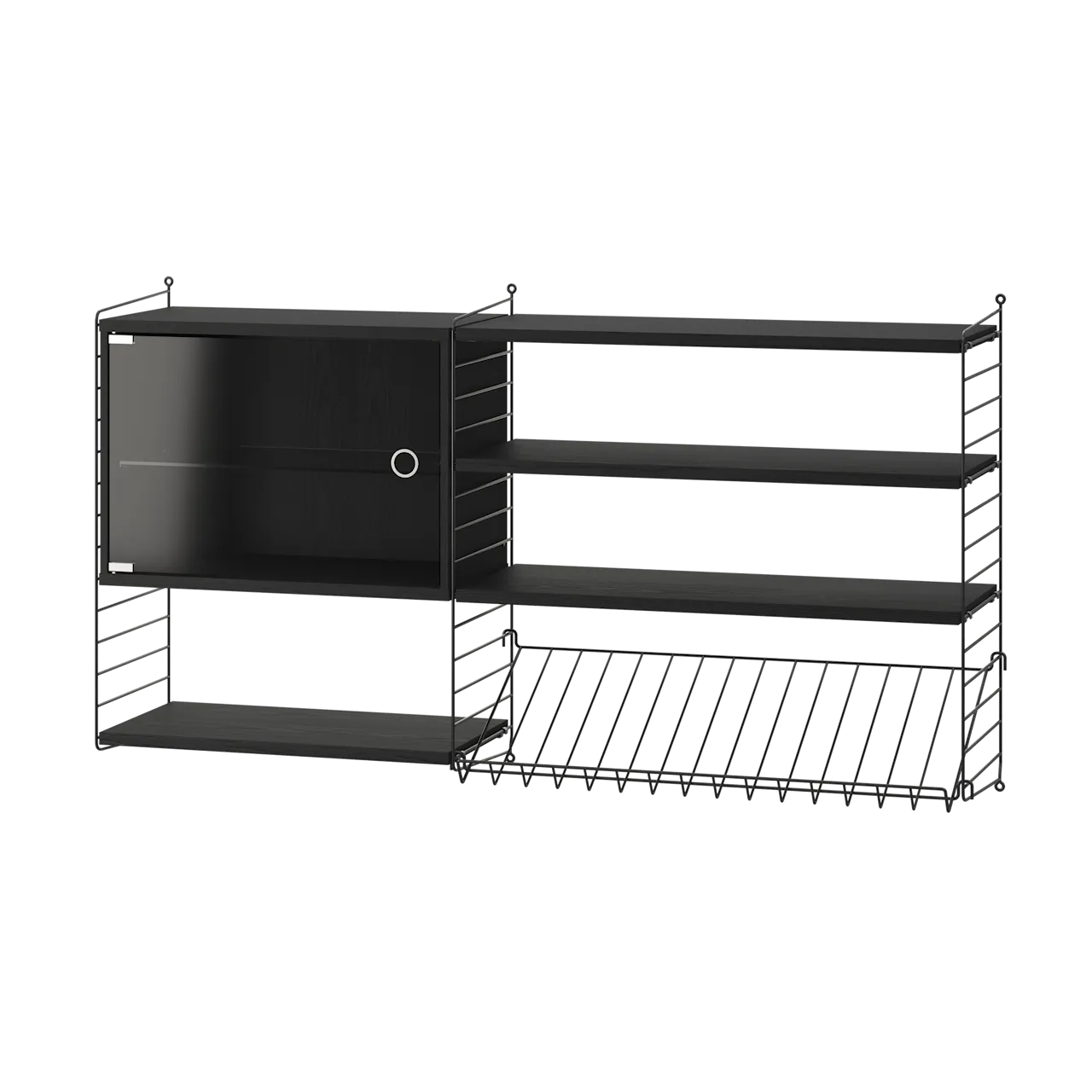 Product Image for String Vardagsrum S Svart/Svartbetsad ask
