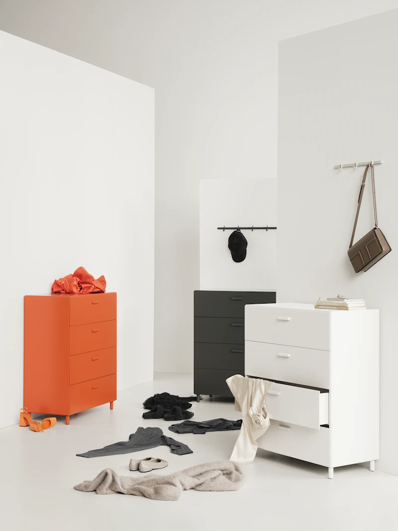 Relief Chest of drawers, wide  Grey