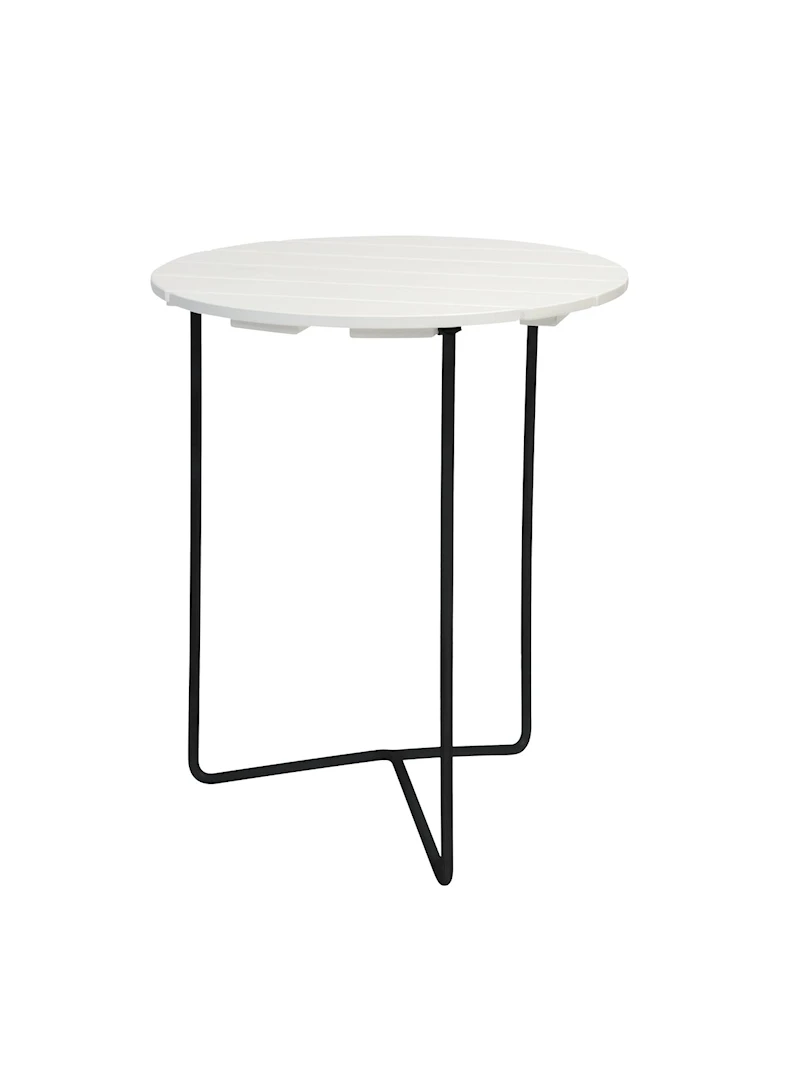 Bord 6B 60 - Vitlackerad ek med svart stativ