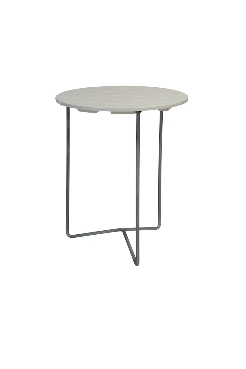 Bord 6B 60 - Vitlackad ek med varmförzinkat stativ