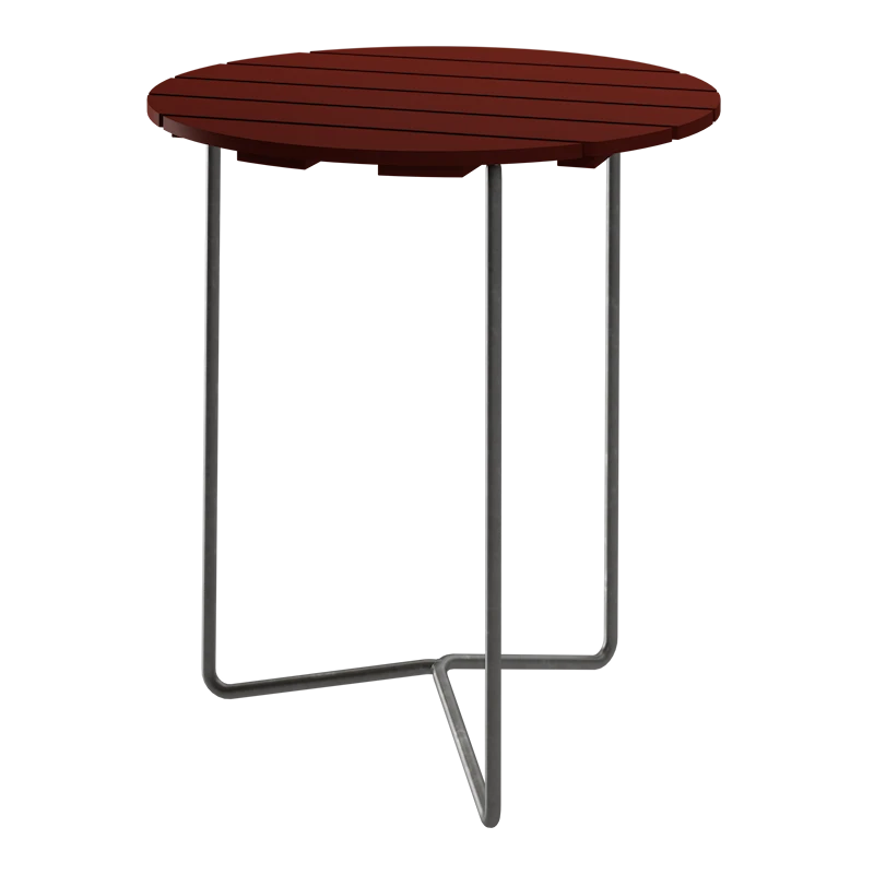 Bord 6B 60 - Mörkröd med varmförzinkat stativ