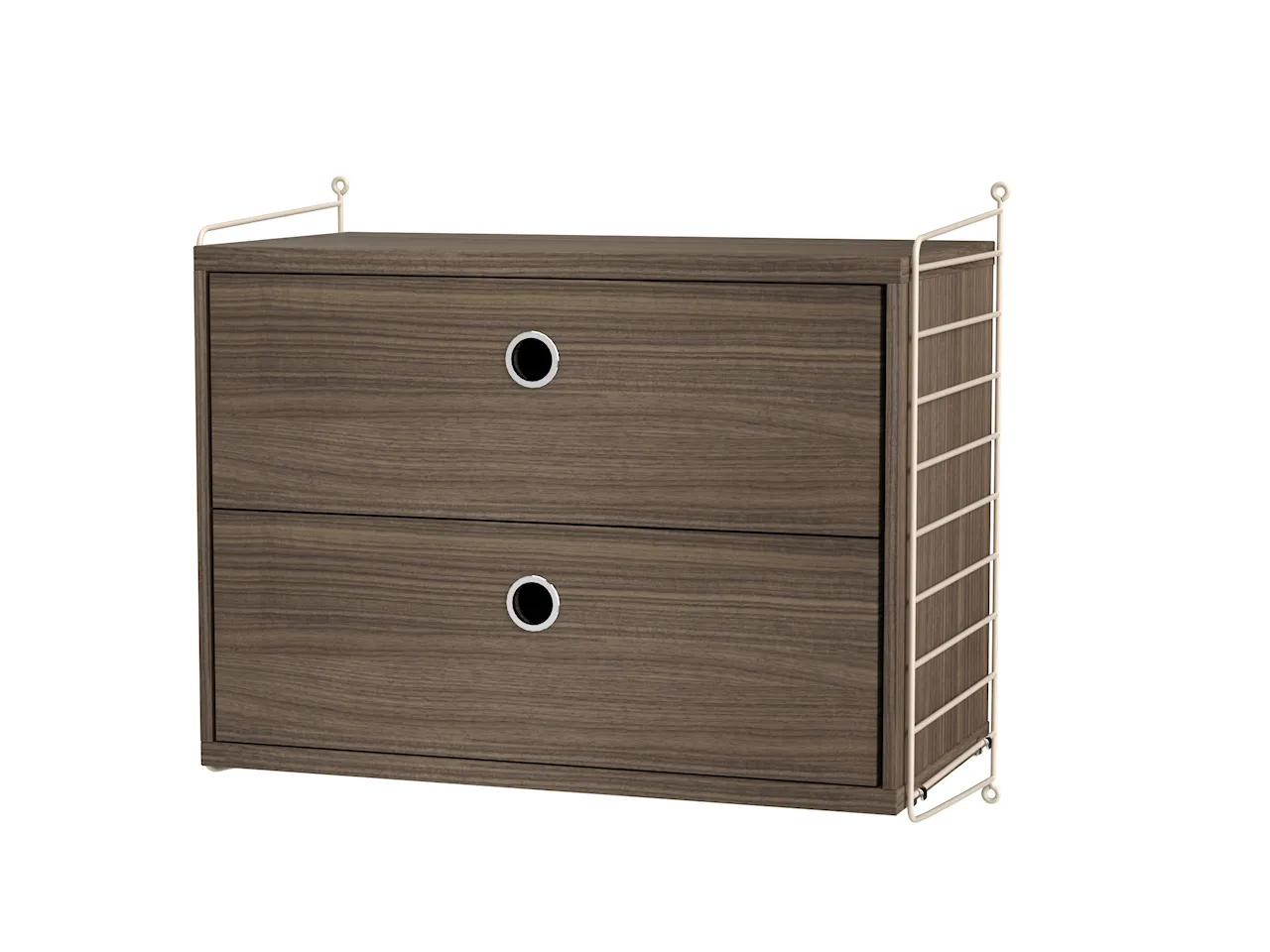 Product Image for String Sovrum A Beige/Valnöt Nattduksbord med lådhurts