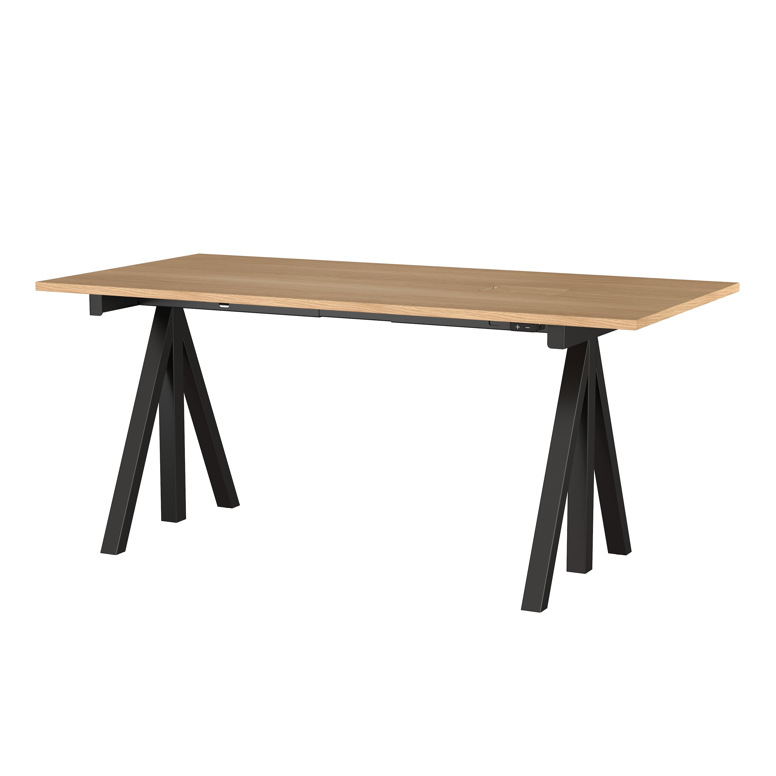 Height-adjustable work desk 160x78 Oak/Black