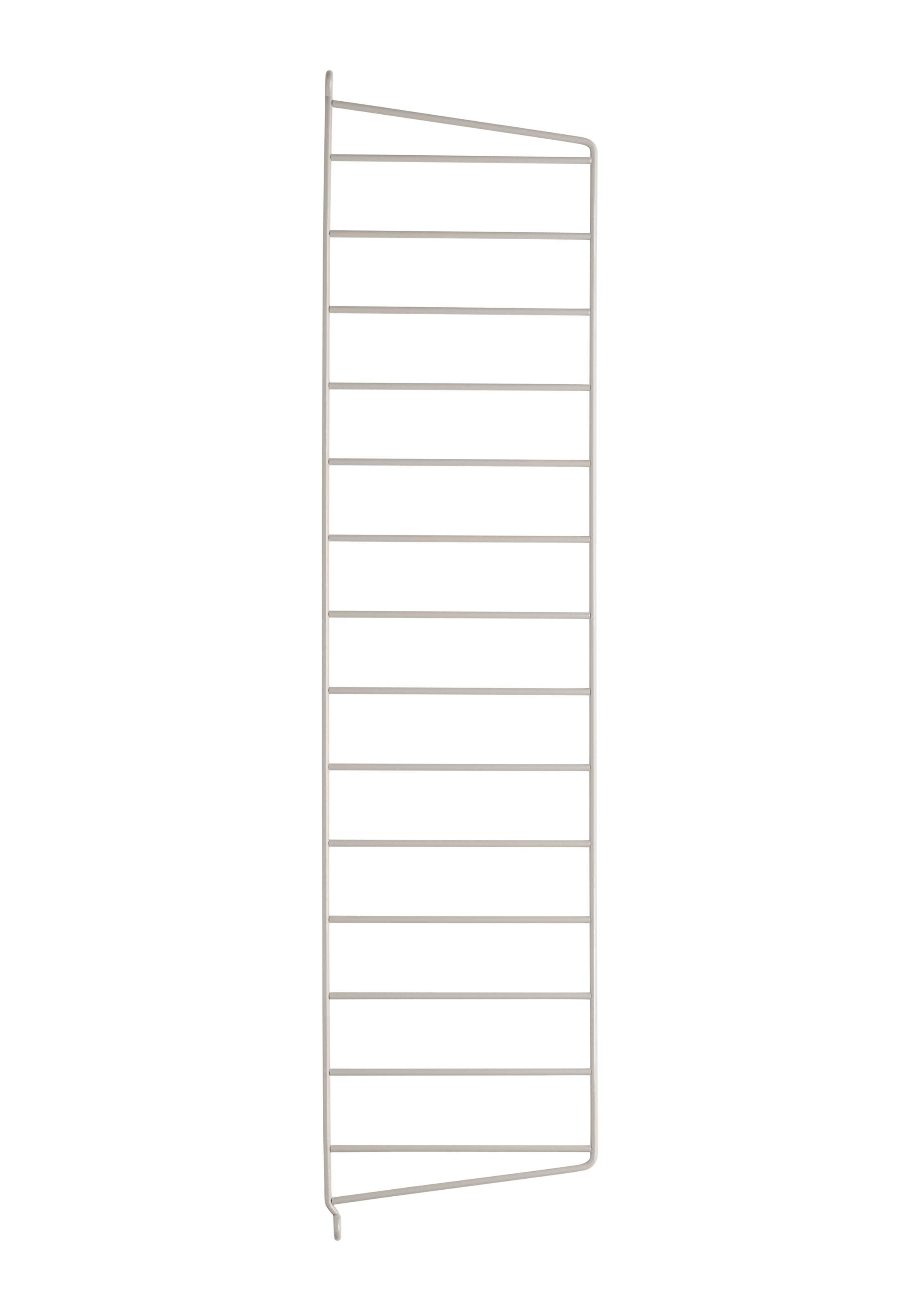 The wall panels are available in two heights, 50 and 75 cm, along with two depths, 20 and 30 cm. The panels are the base when building your string shelf. When the panels are decided you can start adding products from String® System. Choose among different shelves and cabinets. The wall panels are mounted onto a wall and do not touch either the floor or ceiling, which makes the whole shelf easy to adapt to any room. Make your shelf even more functional and unique by adding organizers or hooks, which all are placed on the panel’s threads. The panels come in two different packaging’s, either with one wall panel or two wall panels.