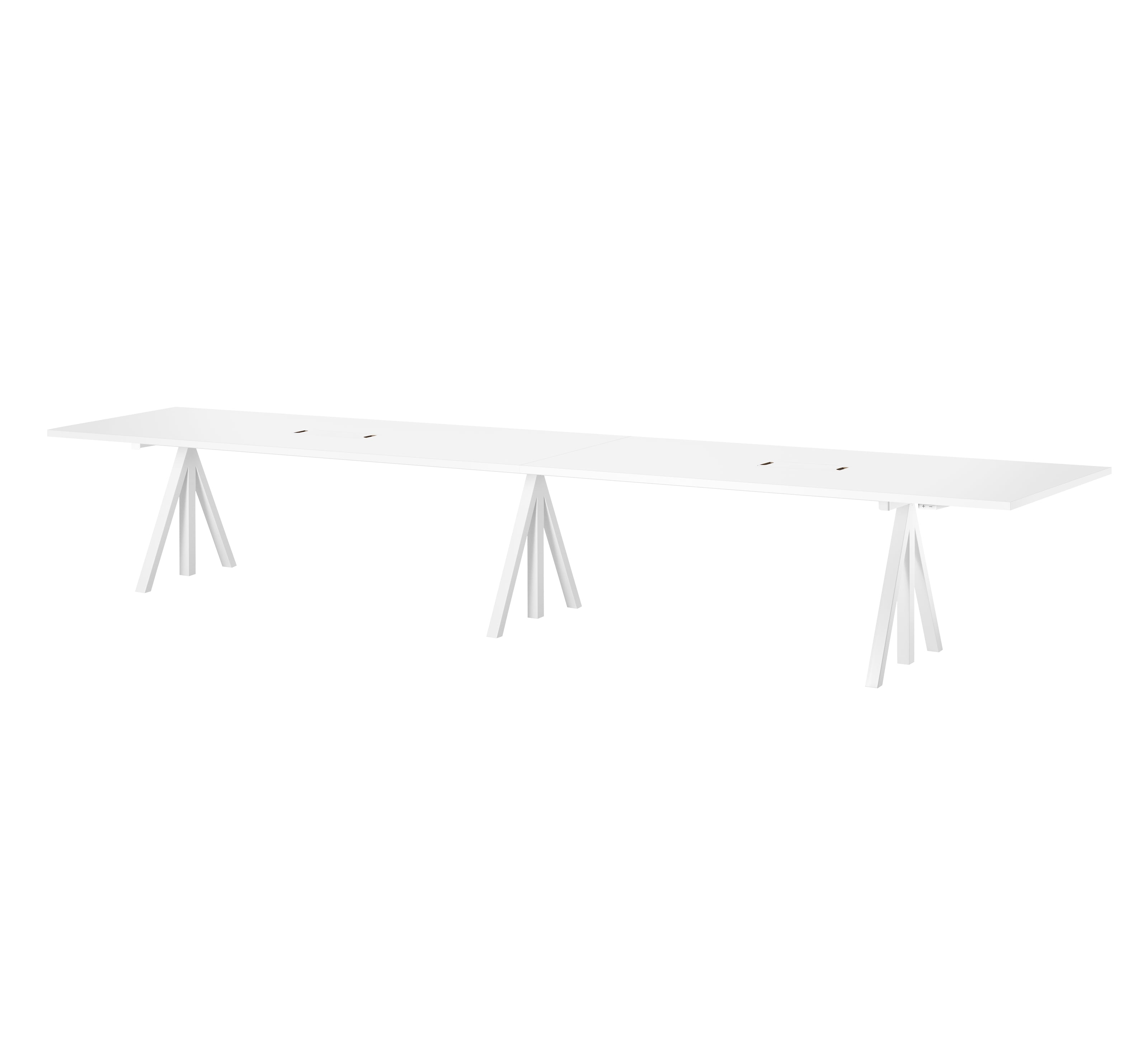 Height-adjustable conference tables 360x90 White/White laminate