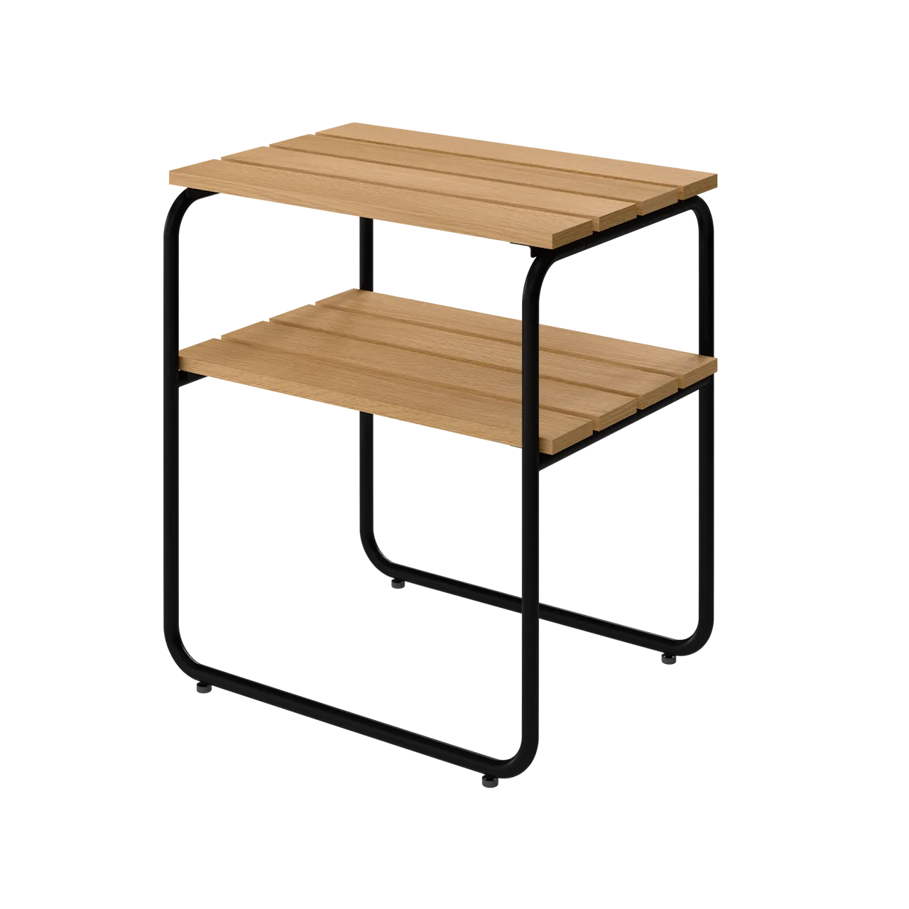 Sidobord L45 - Oljad ek med svart stativ