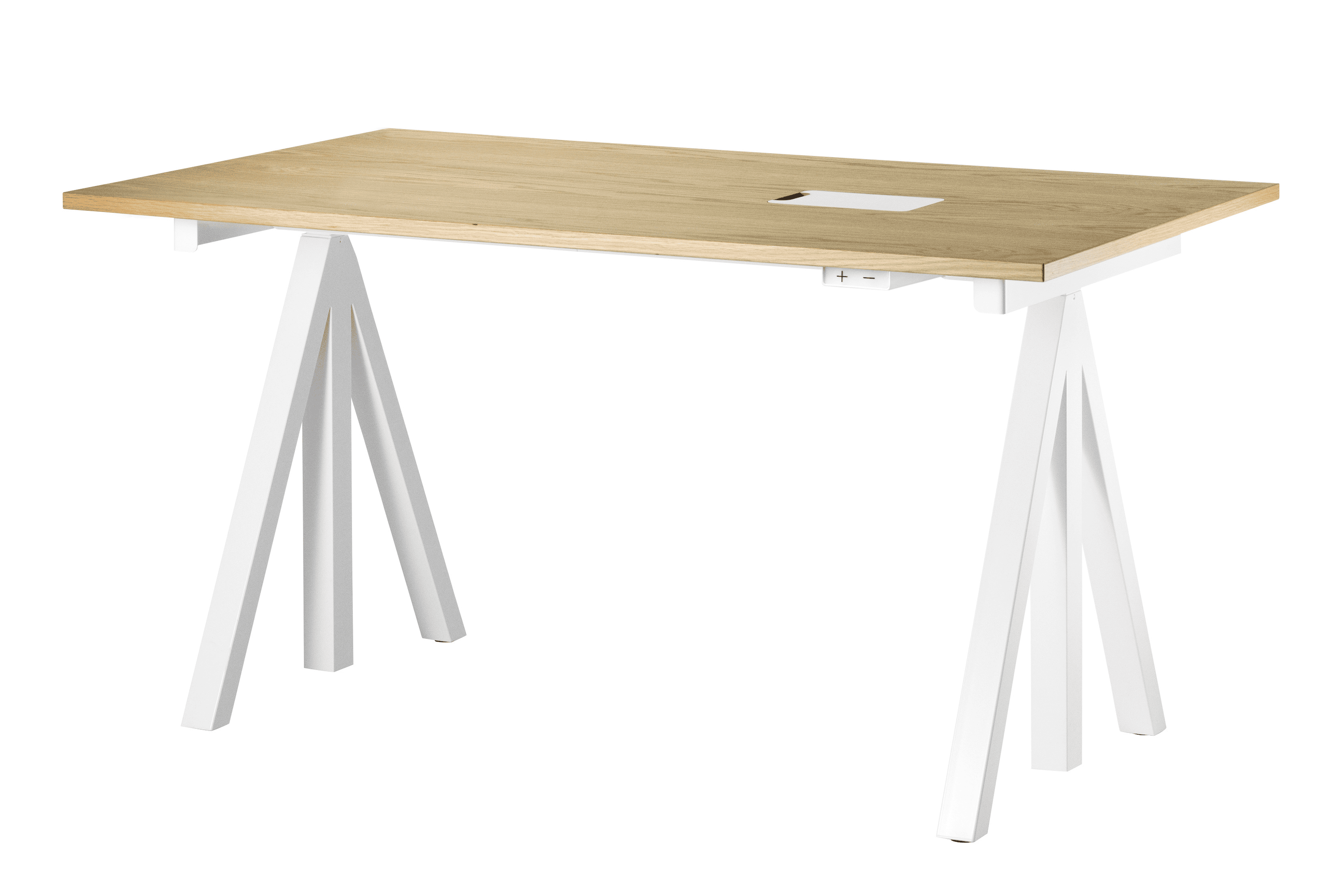 Height-adjustable work desk 140x78 White/Oak