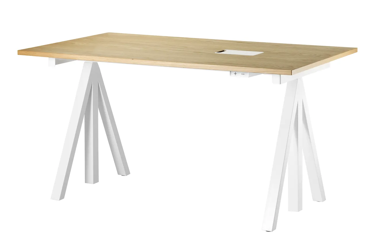 Product Image for String Höj- och sänkbart skrivbord 140x78 Vit/Ek