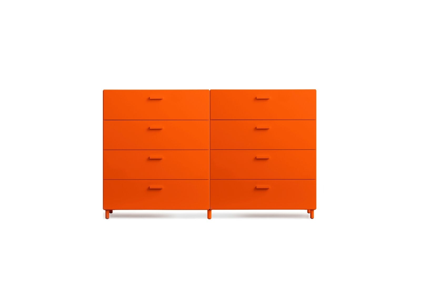 Two wide Relief drawers with legs  橙色