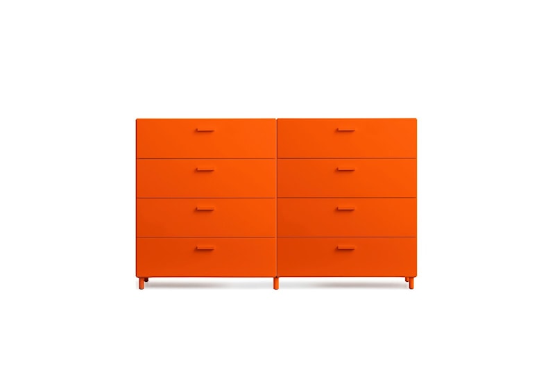 Two wide Relief drawers with legs  Orange