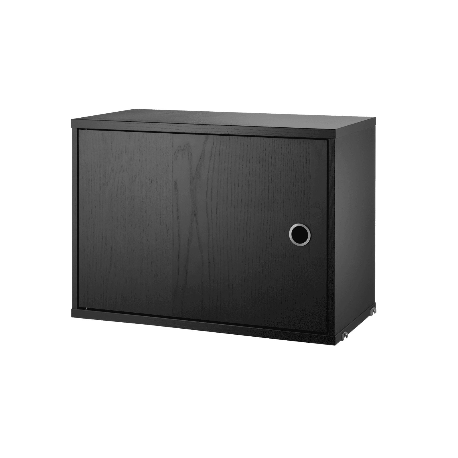 Cabinet with swing door w58 x d30 x h42 cm Black stained ash