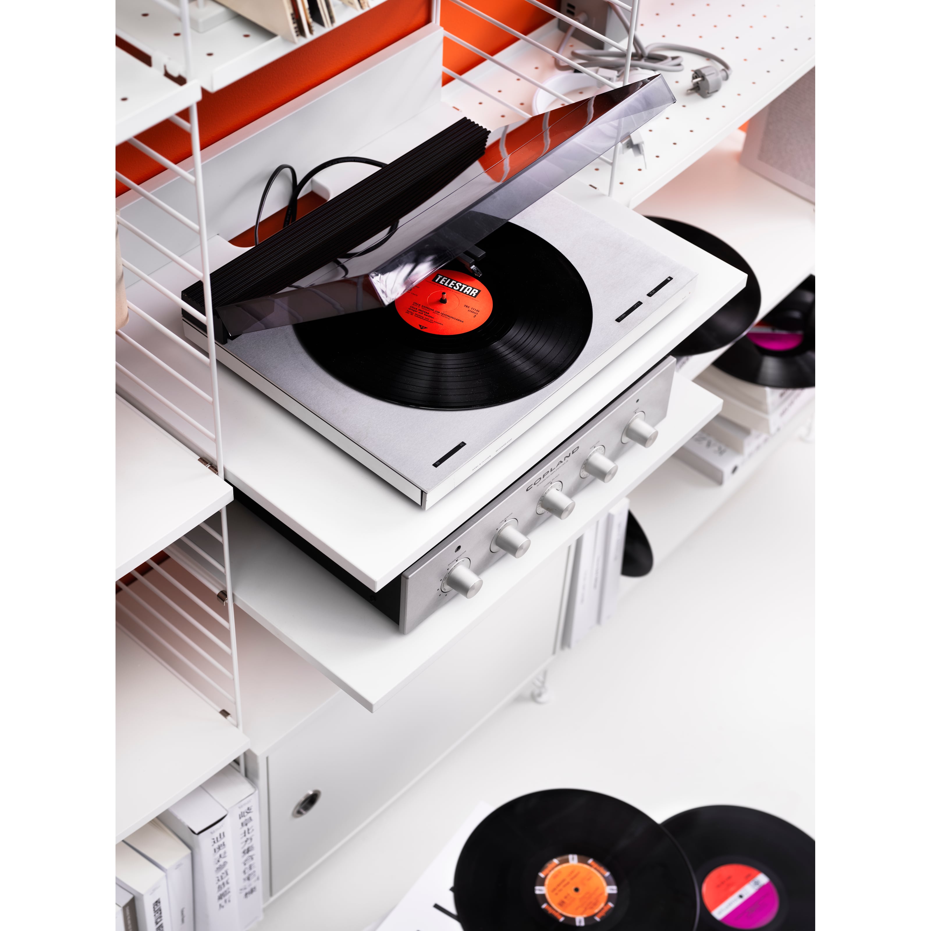 Media shelf w58 x d47 cm White