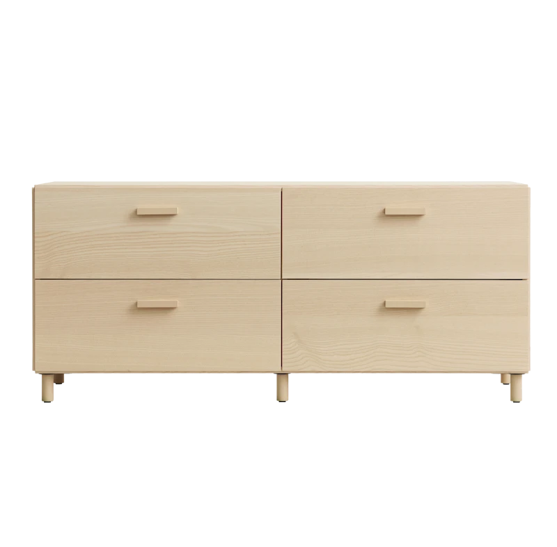 Relief Chest of drawers, low  Ash/Ash
