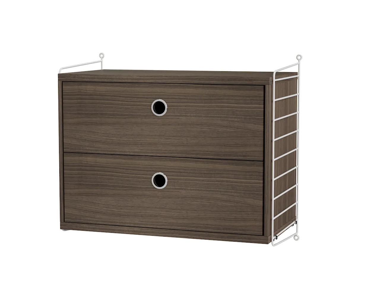 Product Image for String Sovrum A Vit/Valnöt Nattduksbord med lådhurts