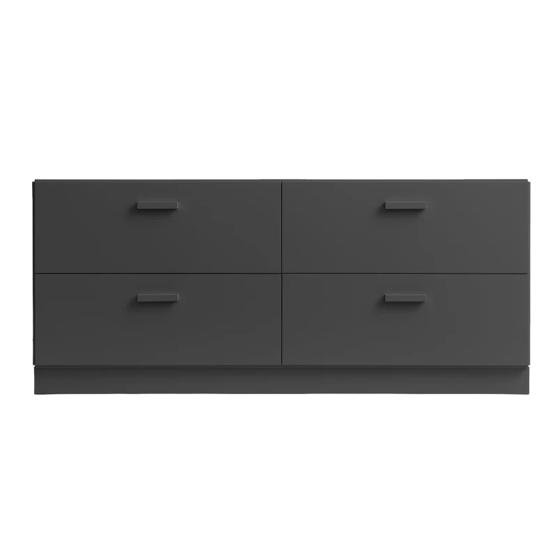 Relief Chest of drawers, low  Grey