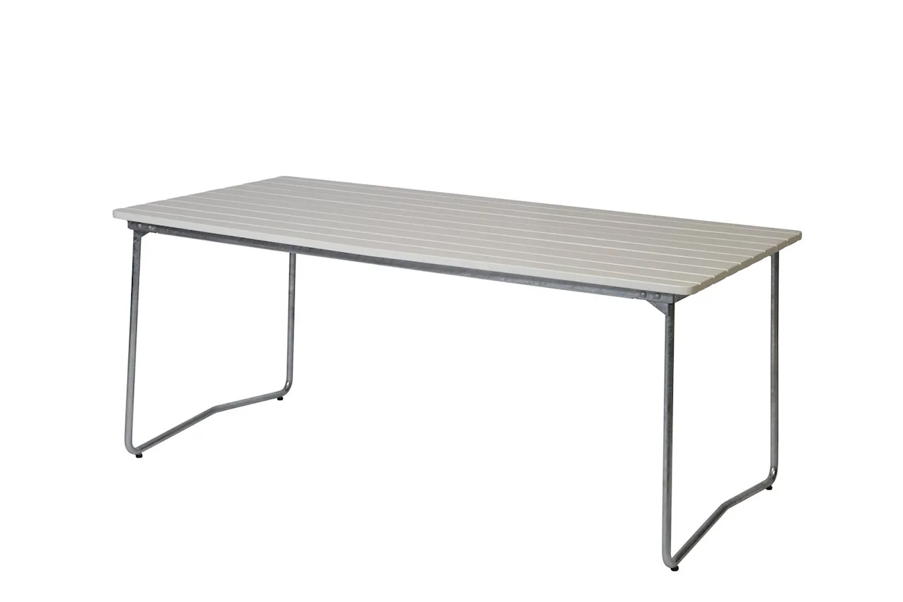 Bord B31 170 - Vitlackad ek med varmförzinkat stativ