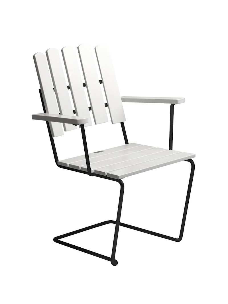 Fåtölj A2 - Vitlackerad ek med svart stativ