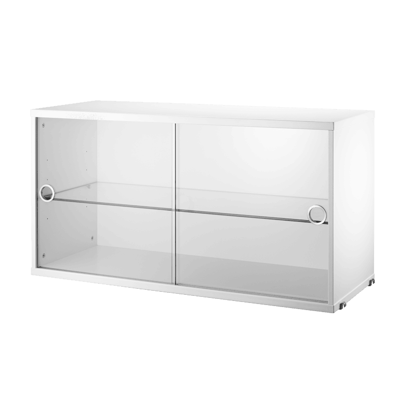 Display cabinet with sliding glass door