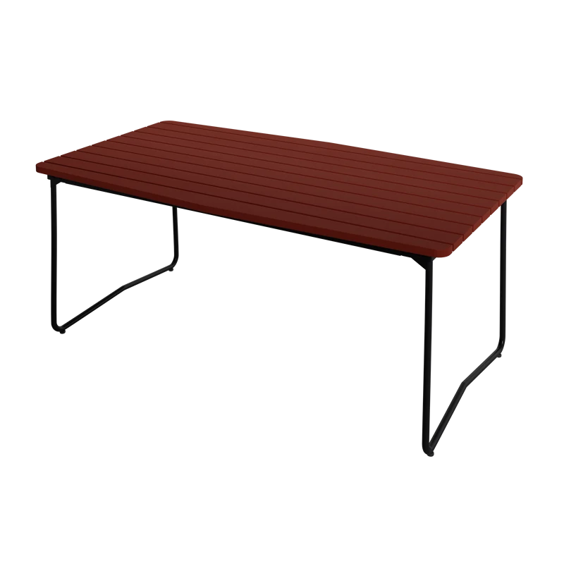Table B31 170 Dark red oak with black steel base