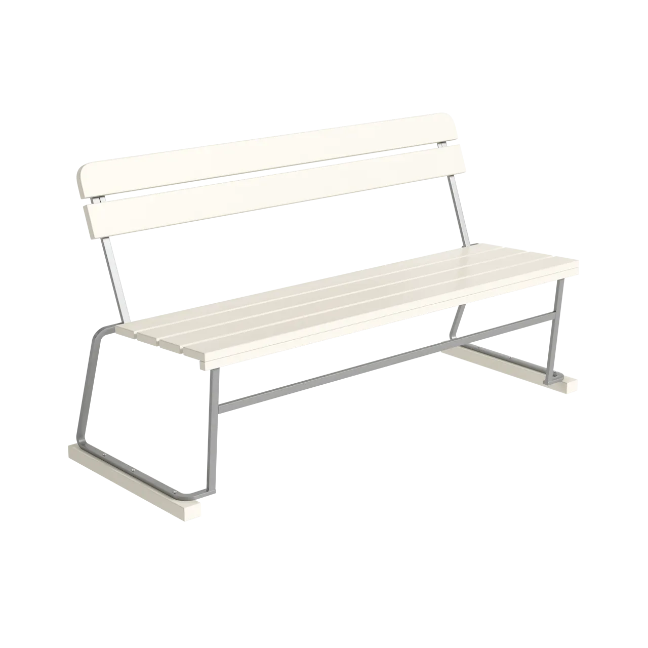 Soffa 3 - Vitlackad ek med varmförzinkat stativ