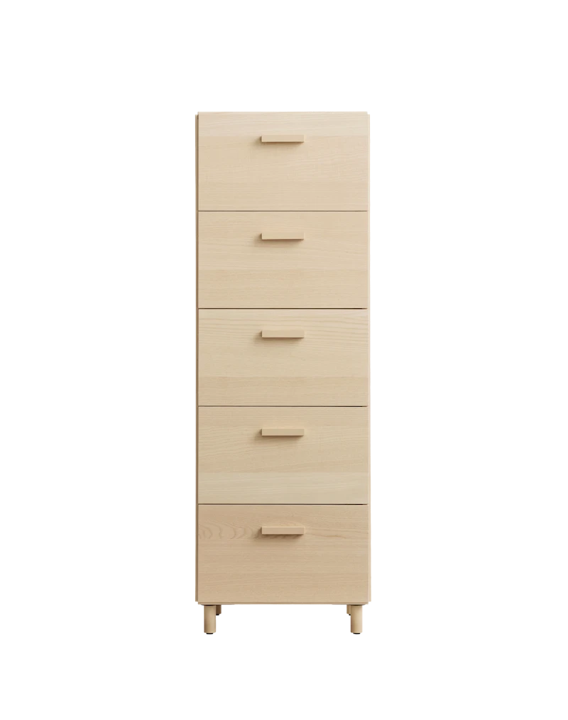 Relief Chest of drawers, tall  Ash/Ash