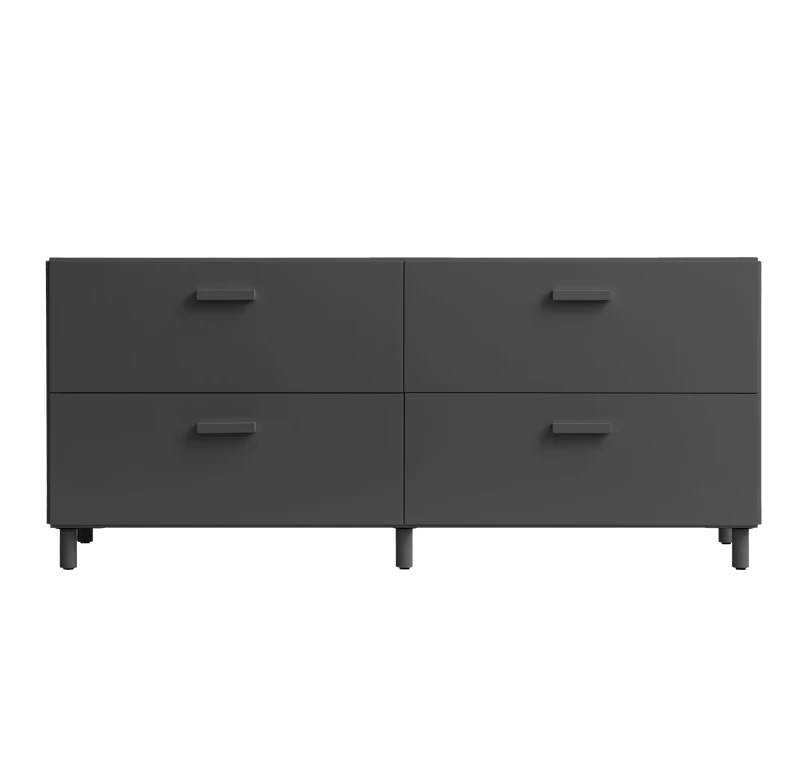 Relief Chest of drawers, low  Grey