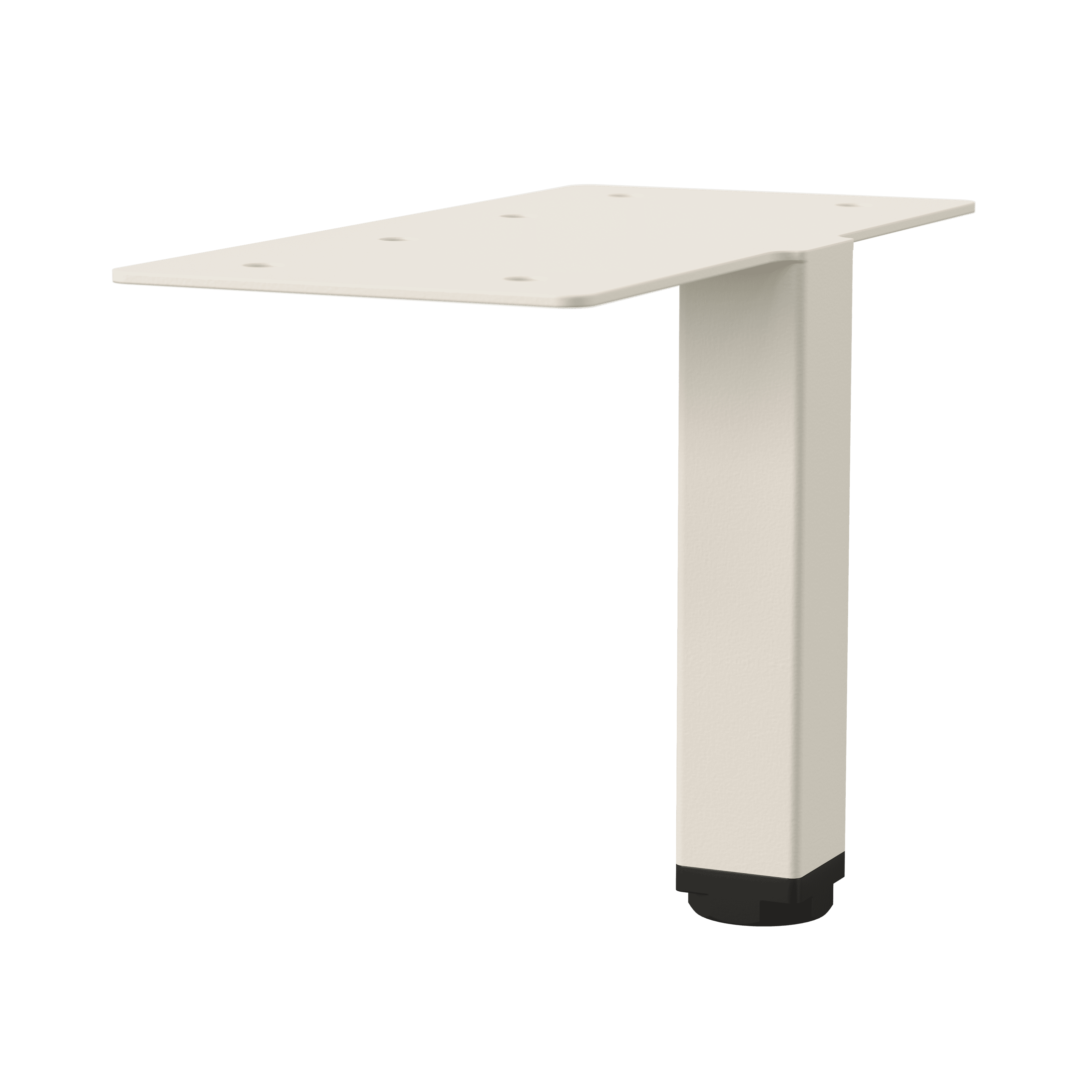 Connecting leg with mounting plate Oyster white RAL 1013