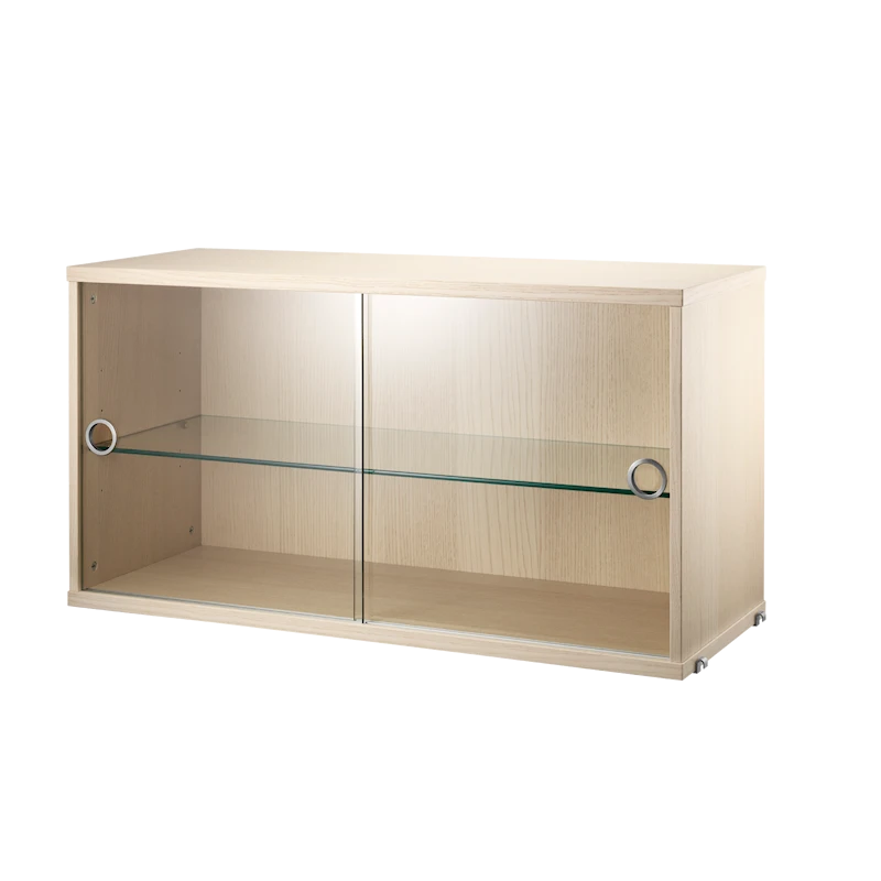 Display cabinet with sliding glass door