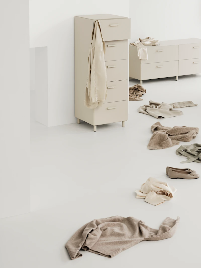 Relief Chest of drawers, tall  White