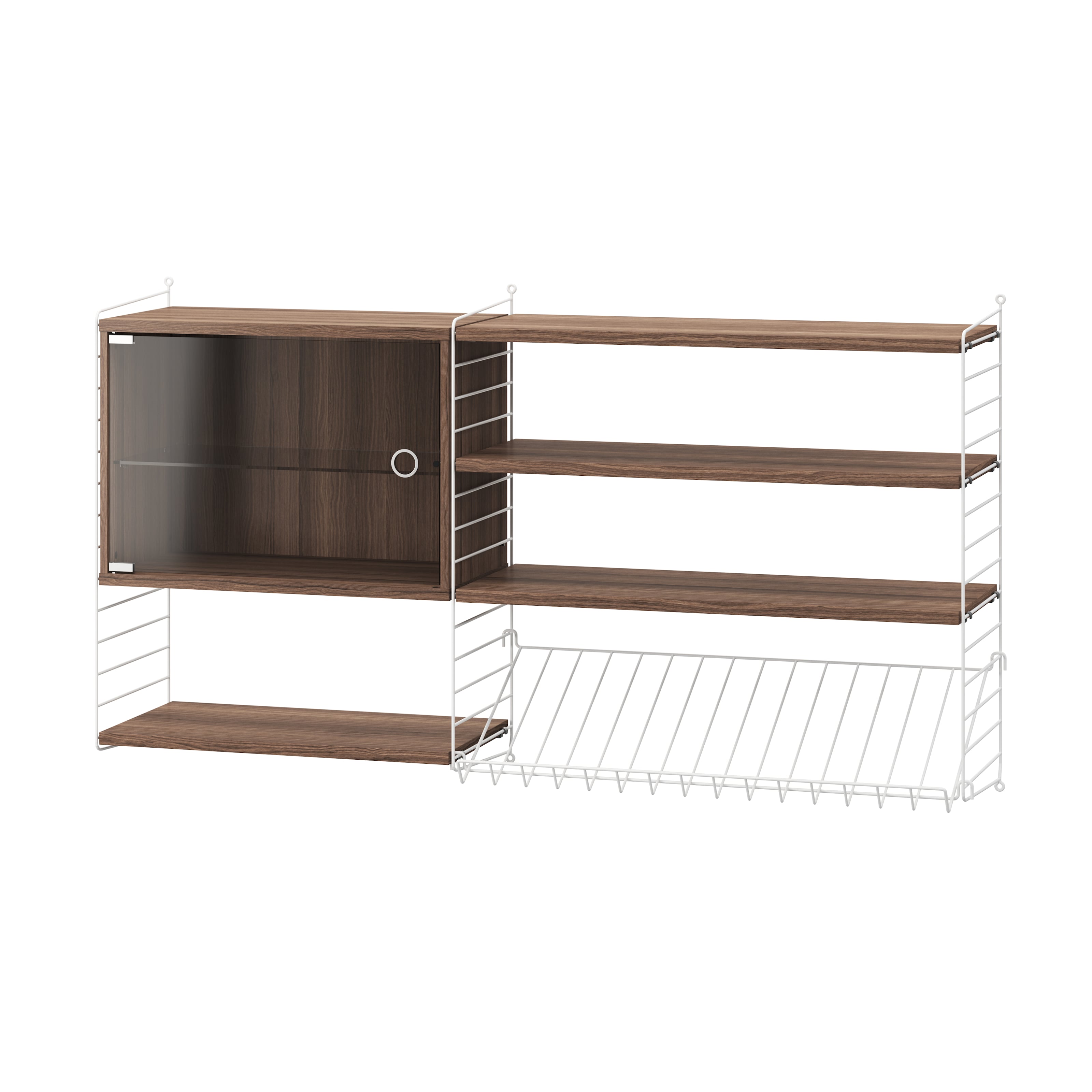 Magazine shelves metal w78 x d30 x h15 cm White