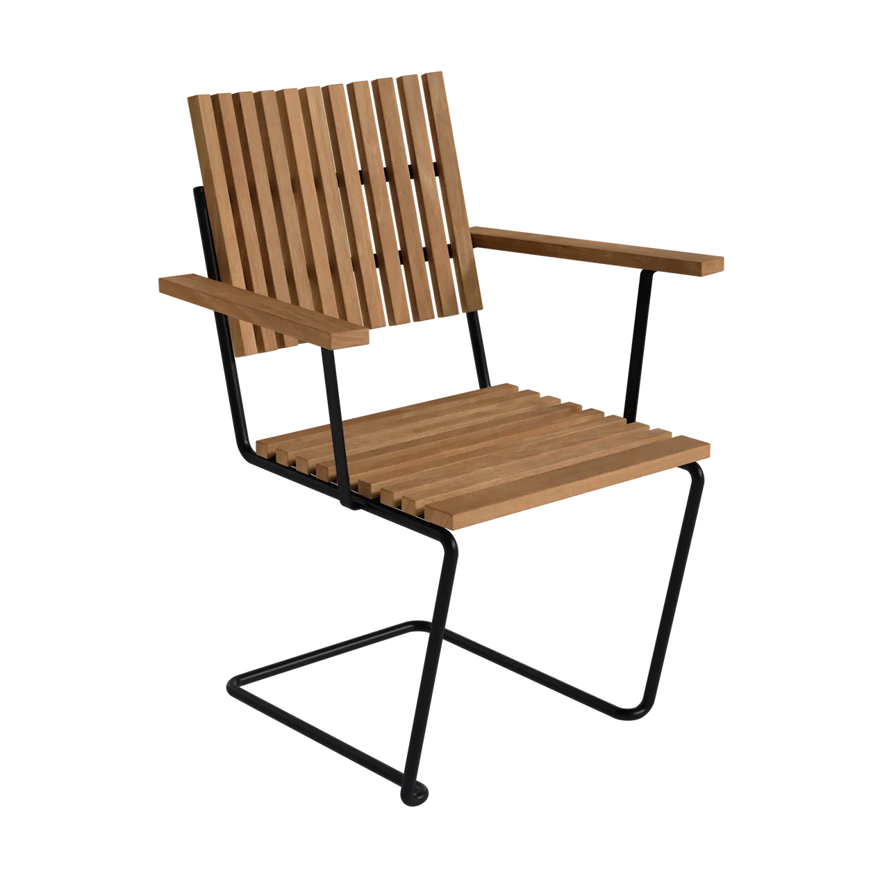 Fåtölj Bovik - Obehandlad teak med svart stativ