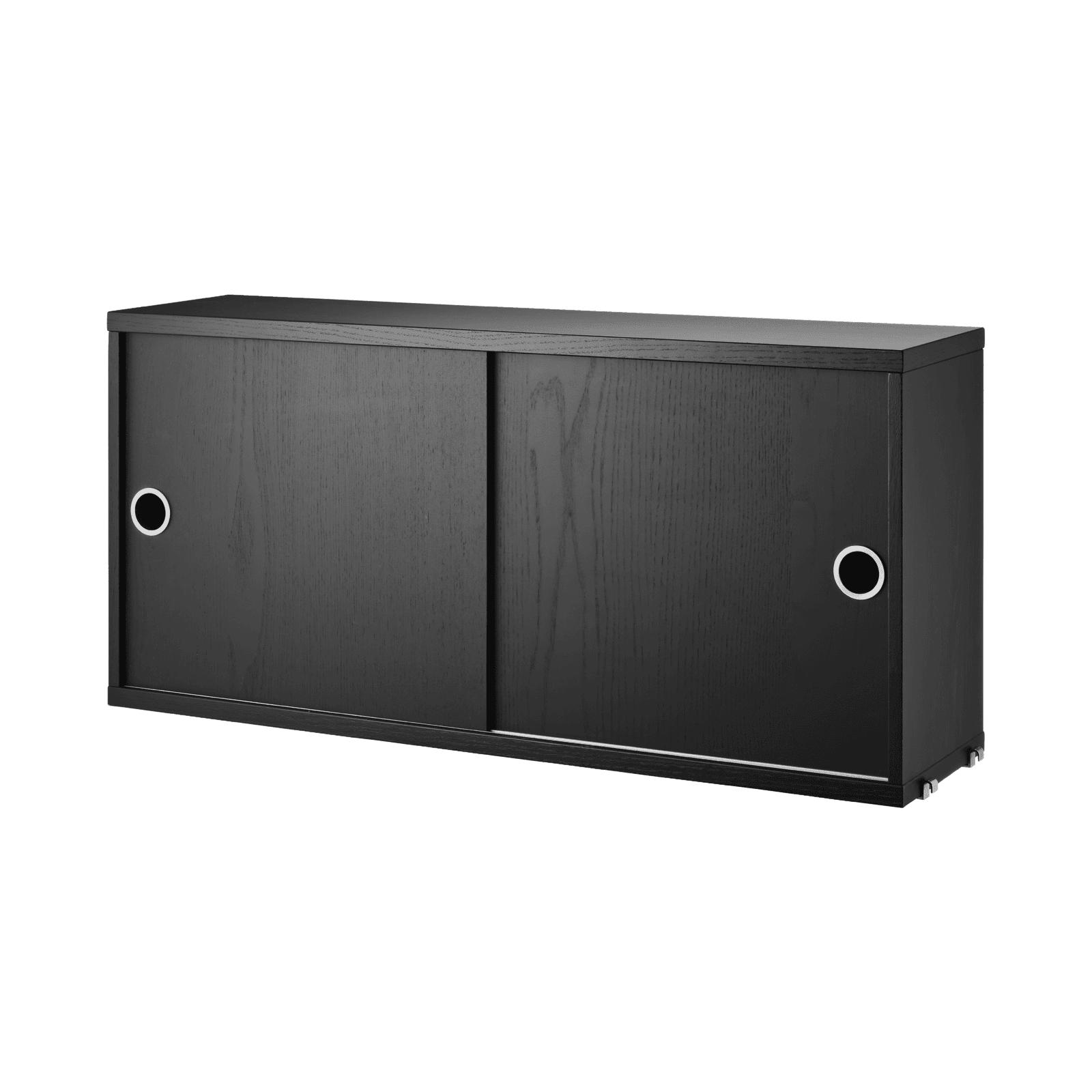 Cabinet with sliding doors w78 x d20 x h37 cm Black stained ash