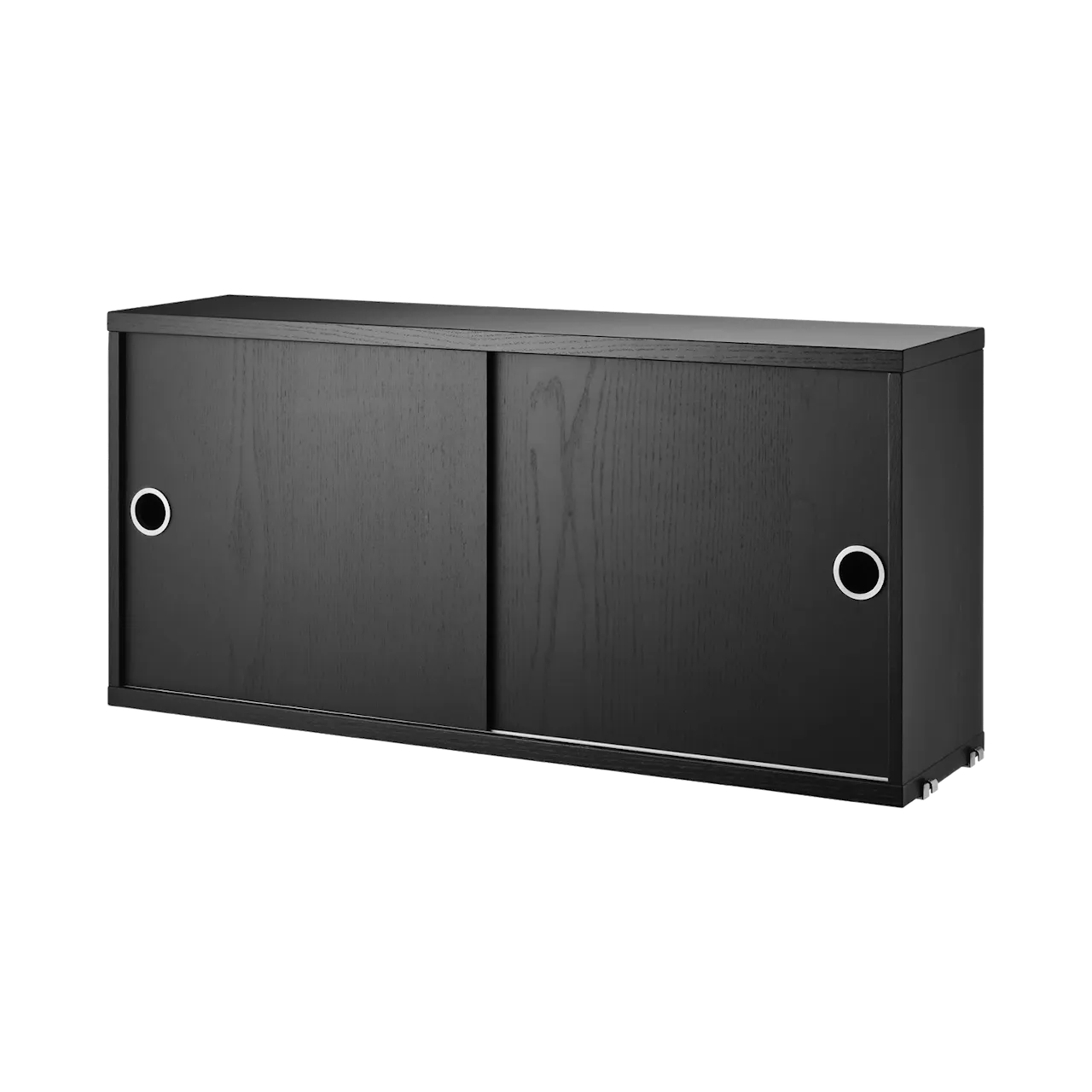 Product Image for String Skåp med skjutdörrar B78 x D20 x H37, Svartbetsad ask
