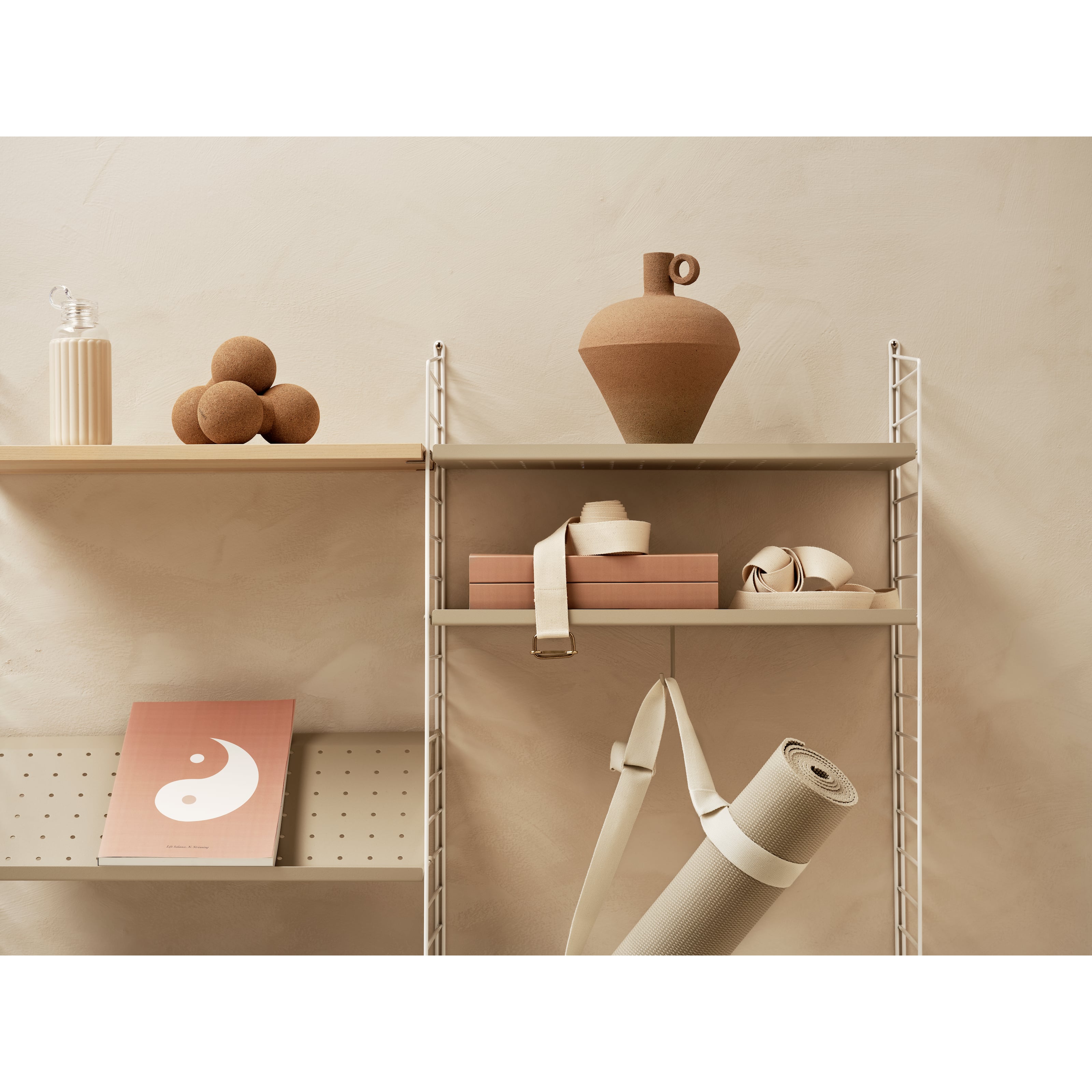 Metal shelves low w78 x d20 cm Beige