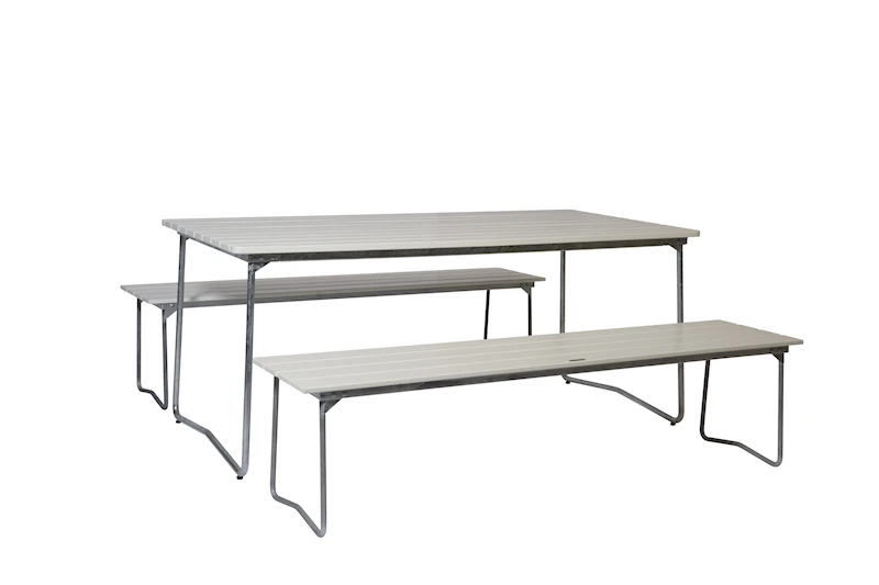 Table B31 170 - 2x Bench 9 White Oak/Galvanized