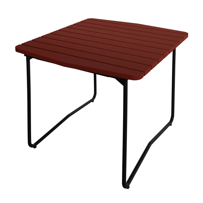 Table B31 84 Dark red oak with black steel base