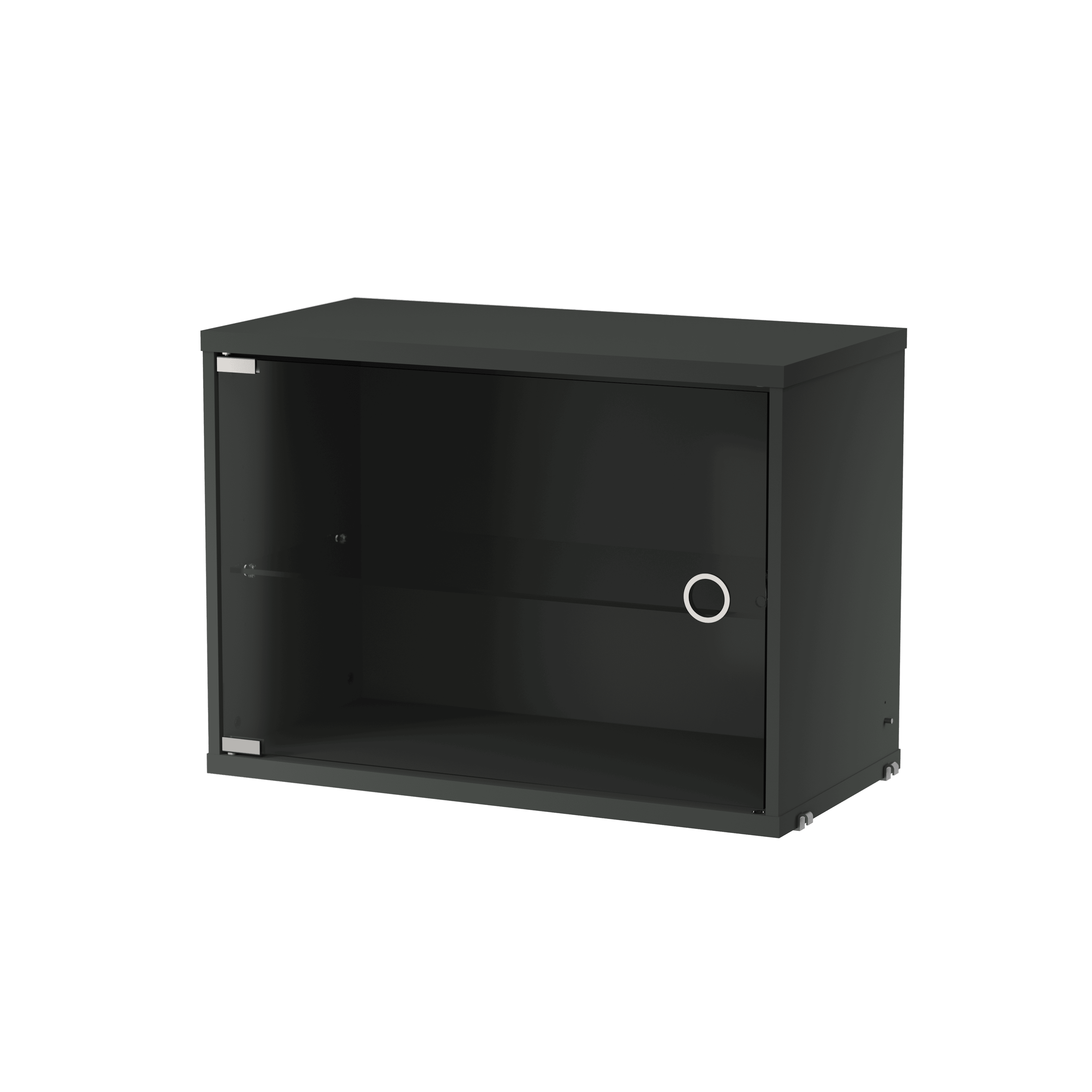 Display cabinet with sliding glass door
