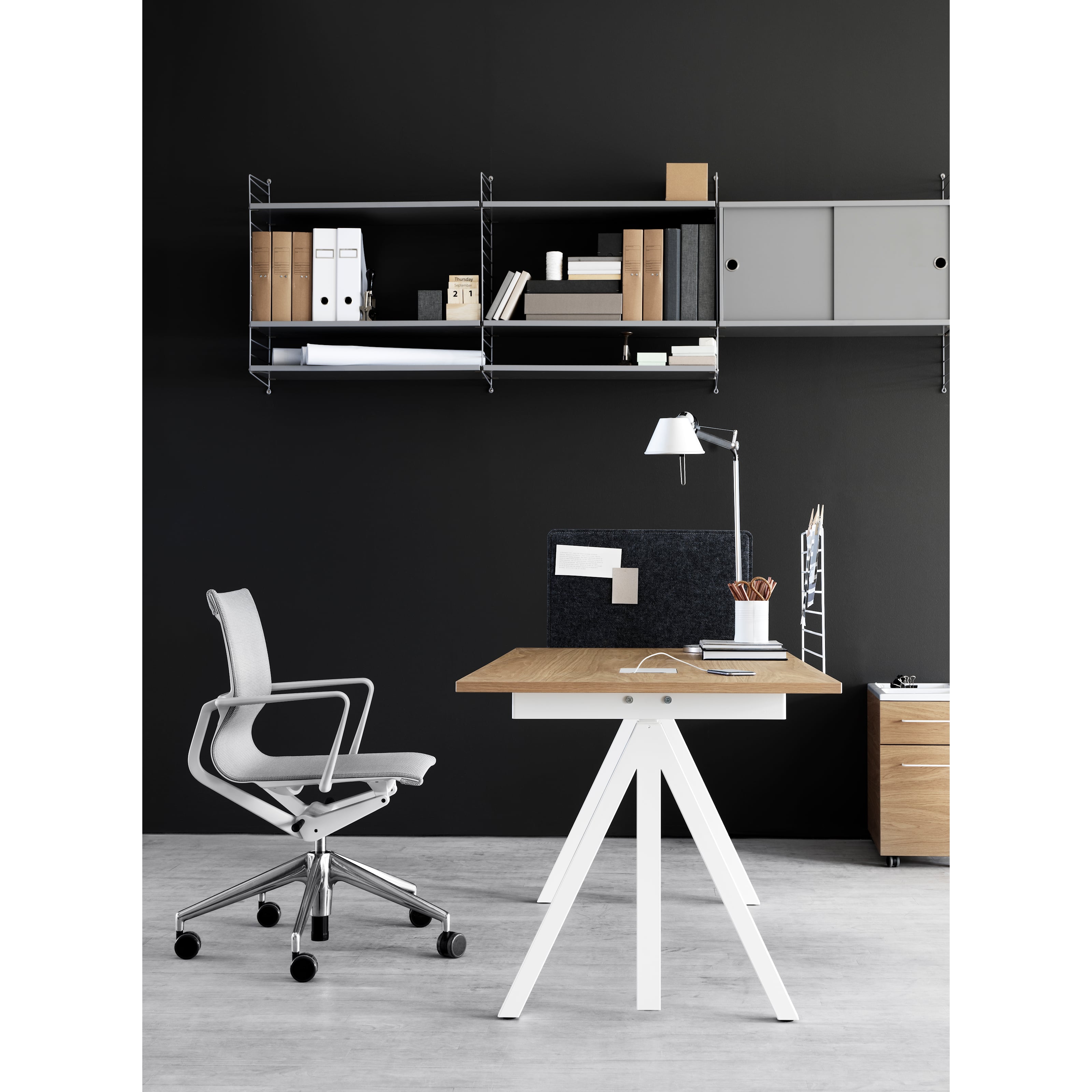 Height-adjustable work desk 120x78 White/Oak