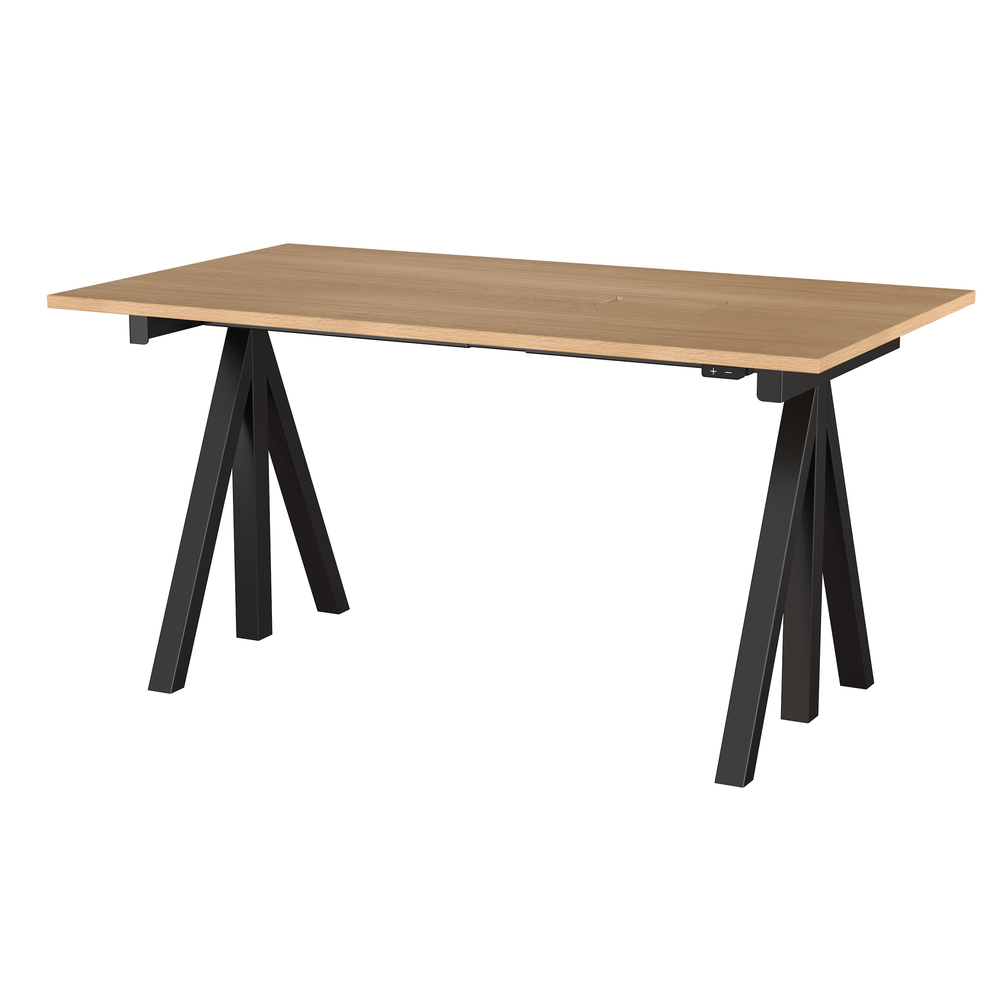 Height-adjustable work desk 140x78 Oak/Black