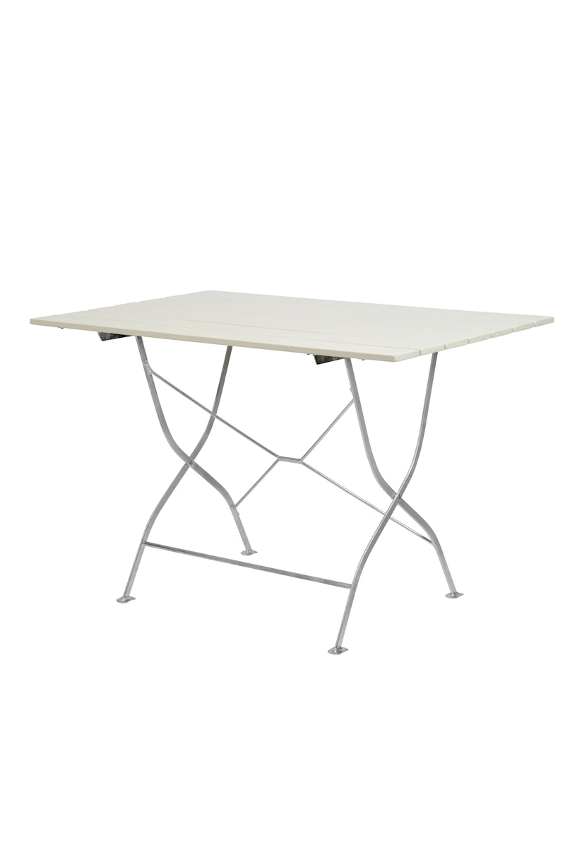 Brewery Table 110 - White lacquered oak with hot galvanized base