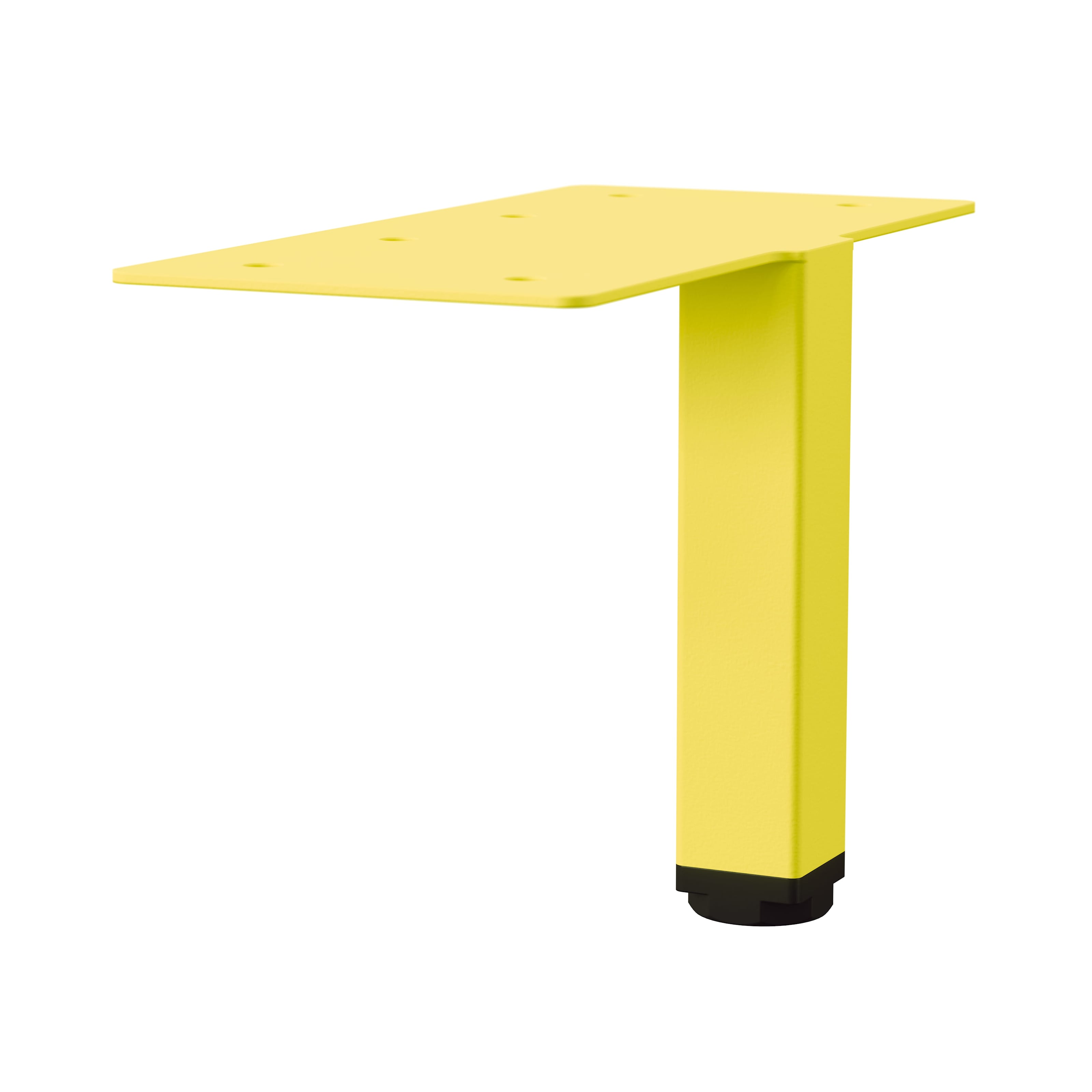 Connecting leg with mounting plate Sulphur yellow RAL 1016
