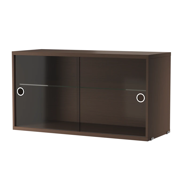 Display cabinet with sliding glass door