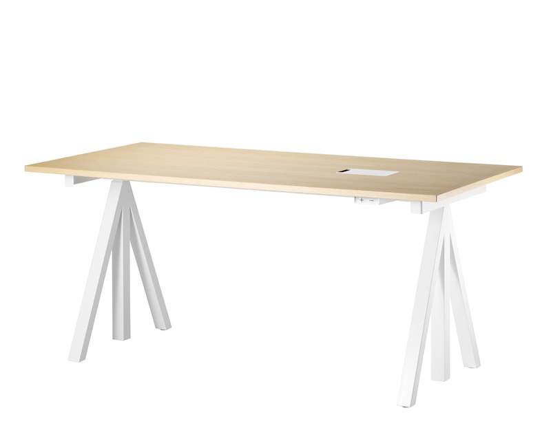 Height-adjustable work desk 160x78 White/Ash