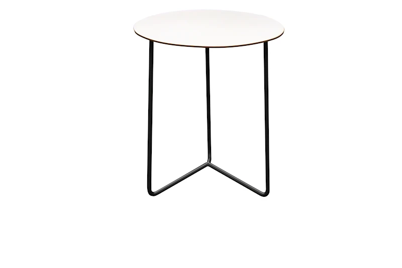 High Tech Table 60 - White compact laminate with black base