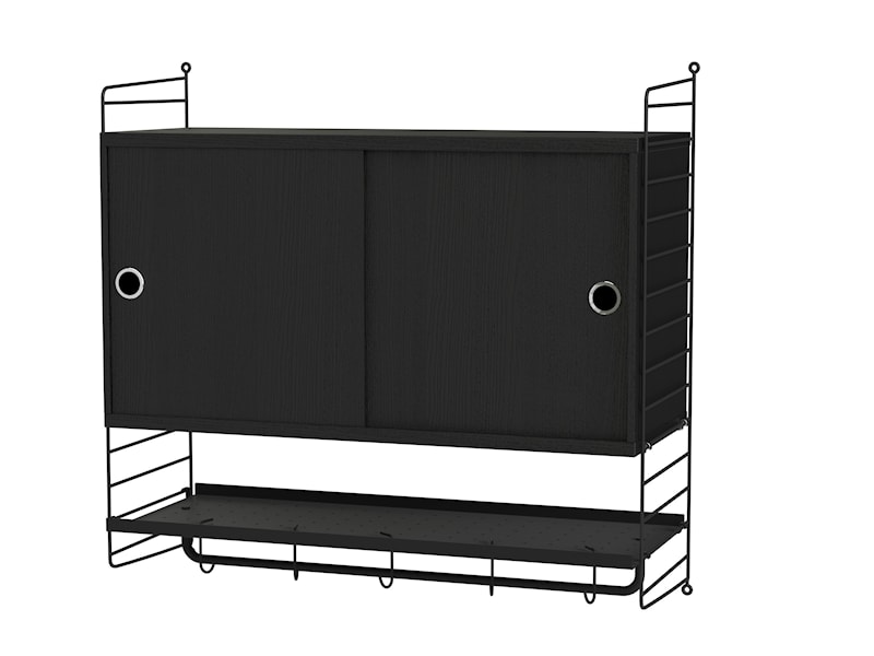 卧室 F 黑色/染黑白蜡木色